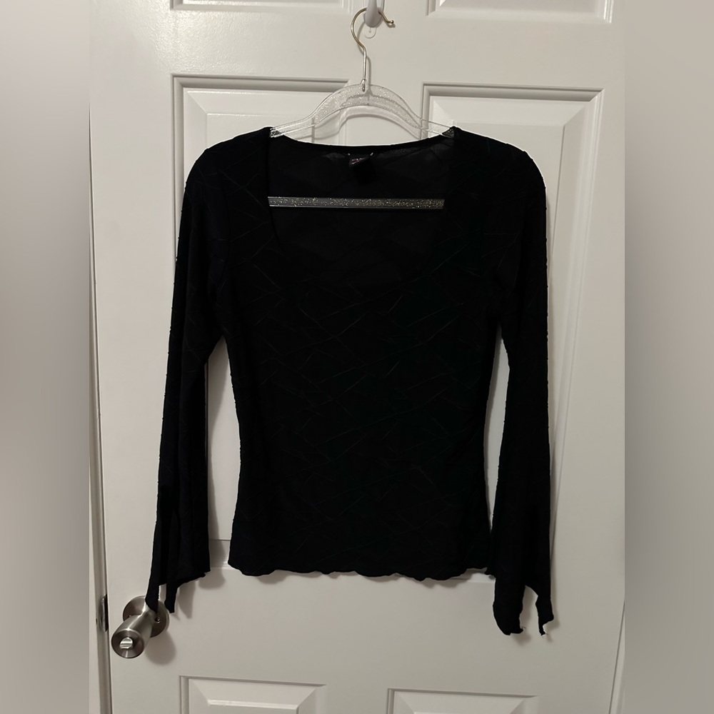 Wrapper Goth Black Lined Blouse Size Small/Medium - Picture 7 of 8